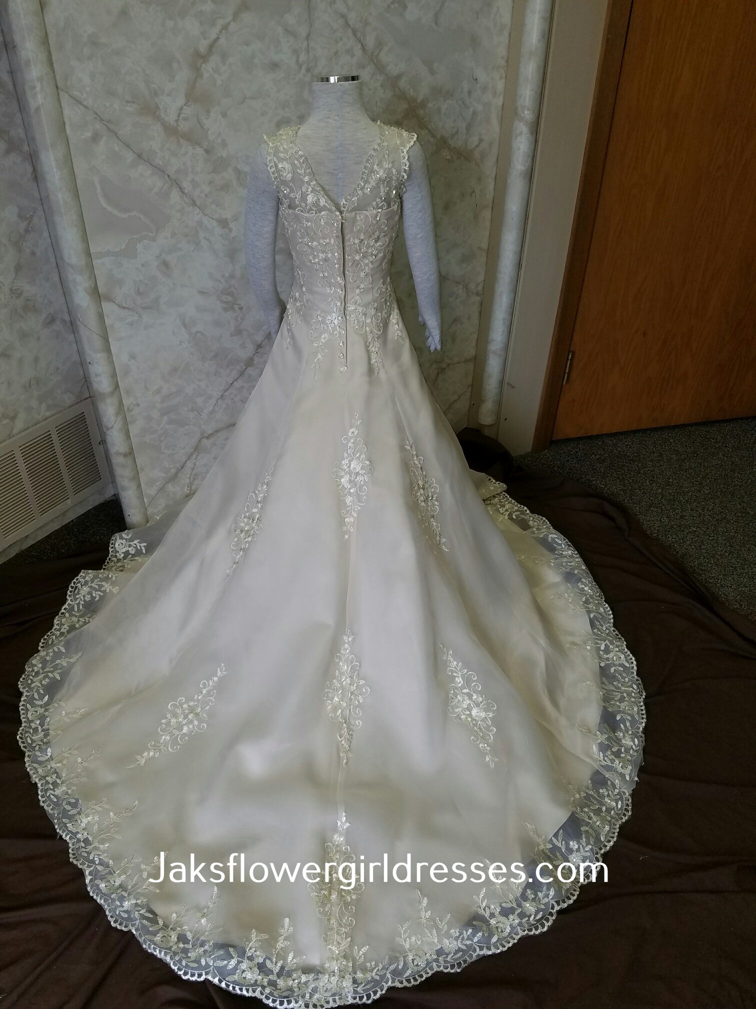 light champagne flower girl dress